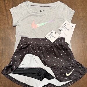 Nike Gray Top and Black Skort Set